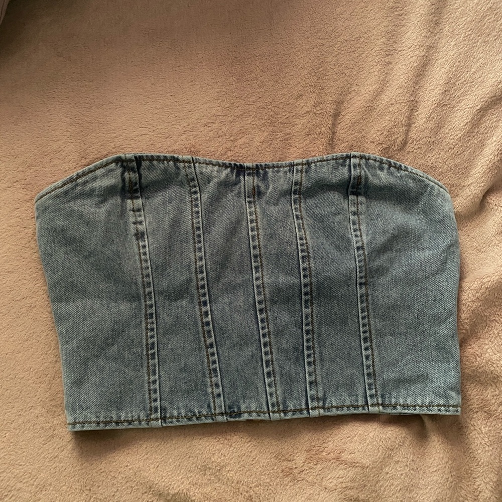denim bandeau top
